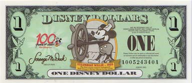 ディズニーのお金　1ドル