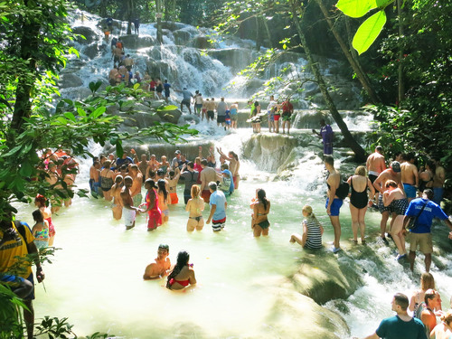 Montego Bay Dunn's River Falls Excursion with Cocktails and Lunch at Reggae Hill 